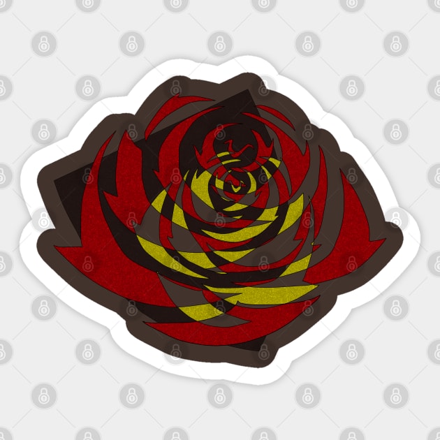 Shield and Roses - Red & Gold Sticker by ForsakenSky